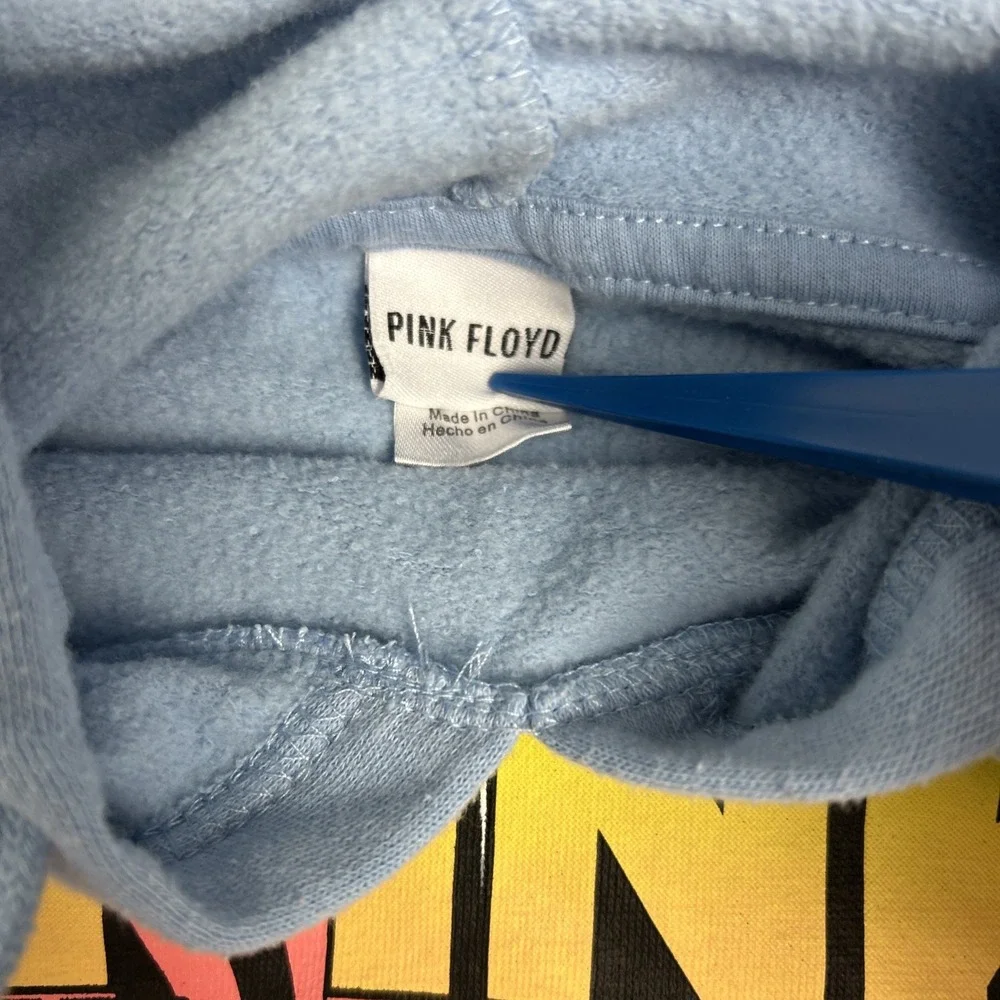 Pink Floyd Hoodie 2XL The Dark Side Of The Moon Baby Blue Rock‎ Rainbow